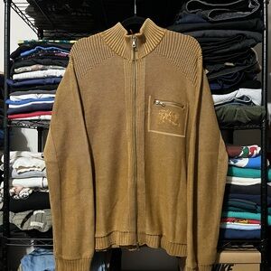 Parasuco Men's Tan Zip-Up Sweater